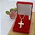 Pingente Banhado a Ouro De Cruz Com Cristo Trabalhada Bijou Art - Imagem 4