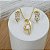 Conjunto Banhado a Ouro Liso Com Pedras Bijou Art - Imagem 2