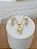 Conjunto Banhado a Ouro Liso Com Pedras Bijou Art - Imagem 2