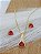 Conjunto Banhado a Ouro De Brinco e Pingente Com Pedra Bijou Art - Imagem 2