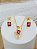 Conjunto Banhado a Ouro Com Pedra Colorida Bijou Art - Imagem 5