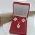 Conjunto Colar e Brinco Banhado a Ouro 18K Abstrato Cravejada Bijou Art - Imagem 1