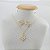 Conjunto Colar e Brinco Banhado a Ouro 18K Abstrato Cravejada Bijou Art - Imagem 2