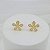 Brinco Banhado a Ouro De Flor Com Zircônia Bijou Art - Imagem 2