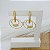 Brinco Banhado a Ouro Pendurado Com Argolas Bijou Art - Imagem 4