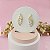 Brinco Banhado a Ouro Fixo Com Pedras Bijou Art - Imagem 5