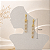 Brinco Banhado a Ouro Com 2 Fileiras De Pedra Bijou Art - Imagem 3