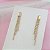 Brinco Banhado a Ouro Pendurado 3 Fileiras Com Pedras Bijou Art - Imagem 4