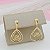 Brinco Banhado a Ouro Pendurado de Gota Com Flor Bijou Art - Imagem 2