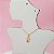 Pingente Banhado a Ouro 18K Menina Com Pedra Rosa Bijou Art - Imagem 5