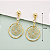Brinco Redondo Banhado a Ouro 18K Pendurado Bijou Art - Imagem 4