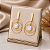 Brinco De Pérola Banhado a Ouro 18K Feminino Redondo Pendurado Bijou Art - Imagem 1