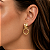 Brinco Redondo Pendurado Base Lisa Banhado a Ouro Bijou Art - Imagem 3