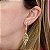 Brinco Feminino Banhado a Ouro 18K Pendurado De Folha Bijou Art - Imagem 2