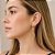 Brinco Feminino Banhado a Ouro 18K Pendurado De Folha Bijou Art - Imagem 2