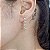 Brinco Feminino Banhado a Ouro Pendurado Com Zircônia Bijou Art - Imagem 1