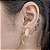Brinco Feminino Banhado a Ouro Pendurado Com Aros Lisos Bijou Art - Imagem 1