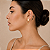 Brinco Feminino Banhado a Ouro Pendurado Com Aros Lisos Bijou Art - Imagem 2