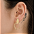 Brinco Feminino Banhado a Ouro Pendurado Com Aros Lisos Bijou Art - Imagem 3