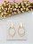 Brinco Feminino Banhado a Ouro Pendurado Com Aros Lisos Bijou Art - Imagem 3