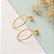 Brinco Feminino Banhado a Ouro Fixo Oval Bijou Art - Imagem 5
