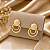 Brinco Feminino Banhado a Ouro Pendurado Com 2 Aros Bijou Art - Imagem 1