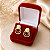 Brinco Feminino Banhado a Ouro Pendurado Com 2 Aros Bijou Art - Imagem 4