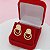 Brinco Feminino Banhado a Ouro Pendurado Com 2 Aros Bijou Art - Imagem 1