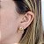 Brinco Feminino Banhado a Ouro Pendurado Com 2 Aros Bijou Art - Imagem 2