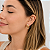Brinco Feminino Banhado a Ouro Pendurado Com 2 Aros Bijou Art - Imagem 2