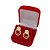 Brinco Feminino Banhado a Ouro Pendurado Com 2 Aros Bijou Art - Imagem 2