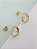 Brinco Feminino Banhado a Ouro Fixo 2 Aros Redondos Bijou Art - Imagem 5