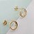 Brinco Feminino Banhado a Ouro Fixo 2 Aros Redondos Bijou Art - Imagem 3