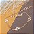 Pulseira Feminina Banhado a Ouro Com Folha Lisa Vazada Bijou Art - Imagem 1