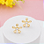 Brinco Feminino Banhado a Ouro Fixo De Flor Com Zircônia Bijou Art - Imagem 3