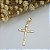 Pingente Banhado a Ouro Cruz Com Cristo Desenhado Bijou Art - Imagem 6