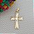 Pingente Banhado a Ouro De Cruz Lisa Com Detalhes Bijou Art - Imagem 5