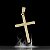 Pingente Banhado a Ouro De Cruz Fina Com Detalhes Bijou Art - Imagem 4