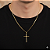 Pingente Banhado a Ouro De Cruz Com Fio Enrolado No Meio Bijou Art - Imagem 2