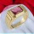 Anel Banhado a Ouro Liso Com Pedra No Centro Bijou art - Imagem 1