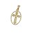 Pingente Banhado a Ouro Oval Com Cruz e Cristo No Meio Bijou Art - Imagem 2