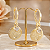 Brinco Banhado a Ouro De Argola Com Medalha Trabalhada Bijou Art - Imagem 4