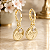 Brinco Banhado a Ouro De Argola Com Medalha Trabalhada Bijou Art - Imagem 6
