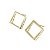 Brinco Banhado a Ouro Fixo Quadrado Vazado Bijou Art - Imagem 3