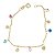 Pulseira Infantil Banhada a Ouro Com Pedras Coloridas e Chapinha Bijou Art - Imagem 1