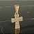Pingente Banhado a Ouro De Cruz Com Pedras No Meio Bijou Art - Imagem 1