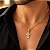 Pingente Banhado a Ouro De Cruz Com Pedras No Meio Bijou Art - Imagem 2
