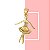 Pingente Bailarina com Pedra Banhado a Ouro - Imagem 1