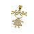 Pingente Com Menina Vestido E Xuxinha Banhado A Ouro 18mm - Imagem 4