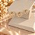Brinco Banhado a Ouro Fixo Torcido Com Pedras Bijou Art - Imagem 1